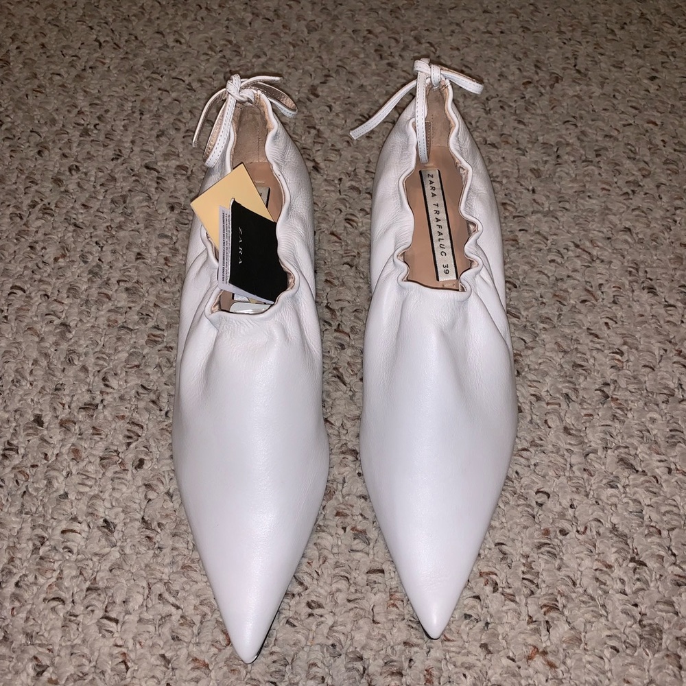 NWT Zara Gathered Leather Salon Shoes (Women’s 8) - Picture 2 of 8
